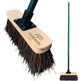 10" Newman and Cole Bassine Broom Head with Screw Fit Bracket and Green Metal Handle